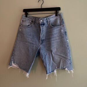 Agolde long denim shorts